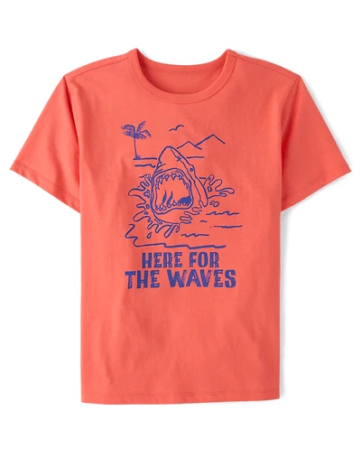 Boys Here For The Waves Graphic Tee