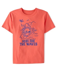 Boys Here For The Waves Graphic Tee