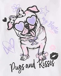 T-shirt graphique pour filles avec un chien