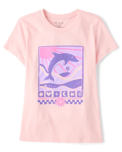 T-shirt à motif dauphin pour filles