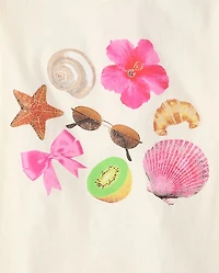 Girls Summer Doodles Graphic Tee