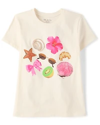 Girls Summer Doodles Graphic Tee