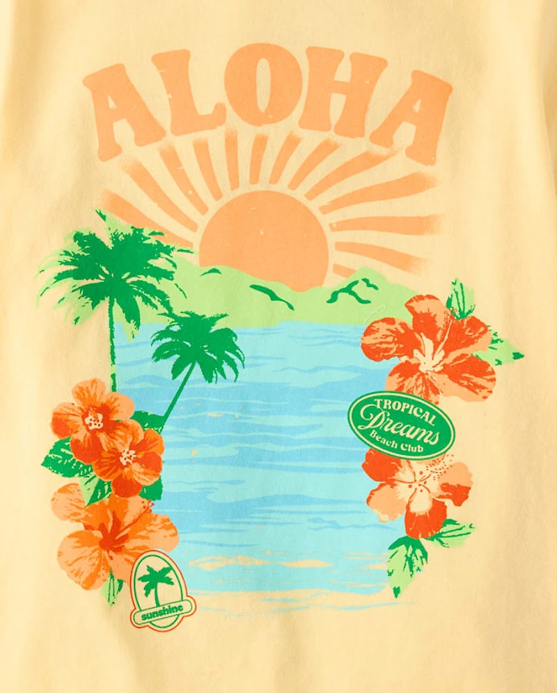 Girls Aloha Graphic Tee