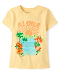 Girls Aloha Graphic Tee