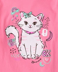 Girls Cat Graphic Tee