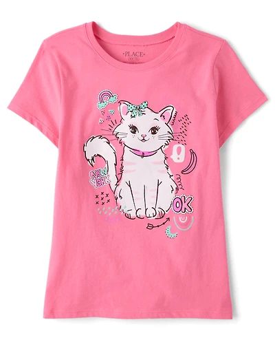 Girls Cat Graphic Tee