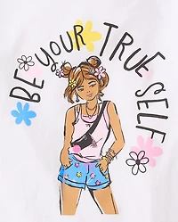 Girls Positive Words Graphic Tee