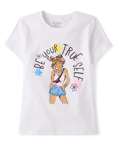 Girls Positive Words Graphic Tee
