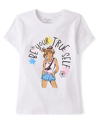 Girls Positive Words Graphic Tee