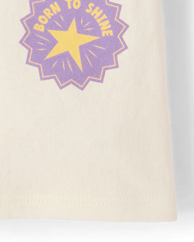 Baby And Toddler Girls Stamps Graphic Tee