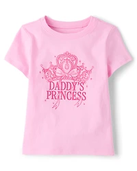 Baby And Toddler Girls Daddy's Princess Graphic Tee