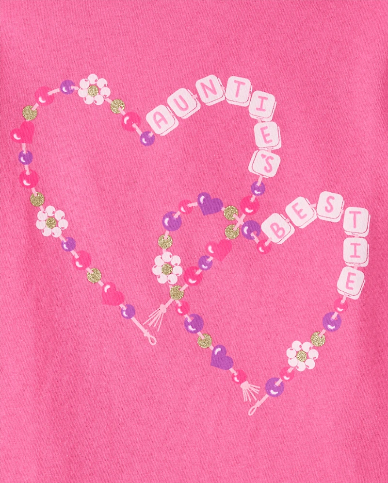Baby And Toddler Girls Auntie Bracelets Graphic Tee