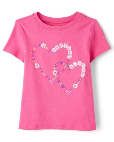 Baby And Toddler Girls Auntie Bracelets Graphic Tee