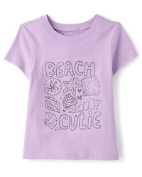 Baby And Toddler Girls Beach Day Graphic Tee
