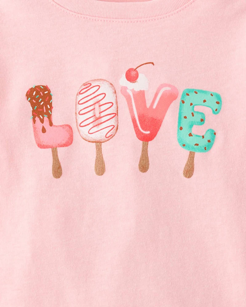 Baby And Toddler Girls Love Popsicle Graphic Tee