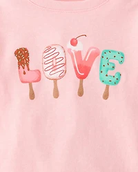 Baby And Toddler Girls Love Popsicle Graphic Tee