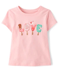 Baby And Toddler Girls Love Popsicle Graphic Tee