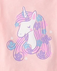 Baby And Toddler Girls Unicorn Graphic Tee