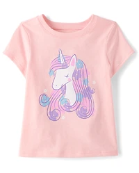 Baby And Toddler Girls Unicorn Graphic Tee