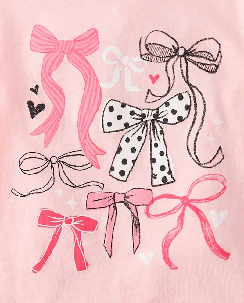 Baby And Toddler Girls Bows Graphic Tee