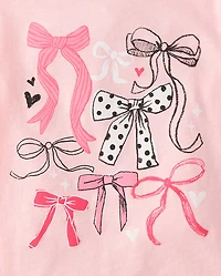 Baby And Toddler Girls Bows Graphic Tee
