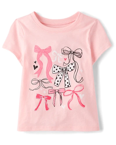 Baby And Toddler Girls Bows Graphic Tee