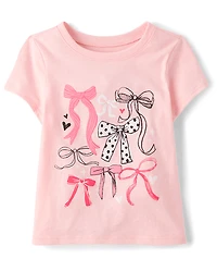 Baby And Toddler Girls Bows Graphic Tee