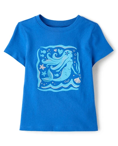 Baby And Toddler Girls Mermaid Graphic Tee
