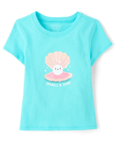 Baby And Toddler Girls Clam Graphic Tee