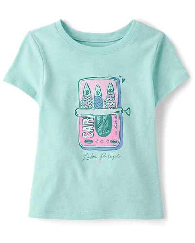 Baby And Toddler Girls Sardines Graphic Tee