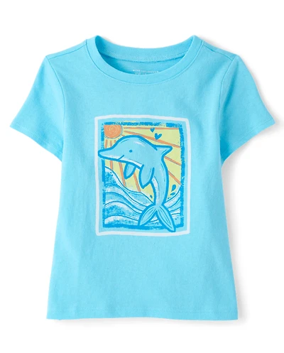 Baby And Toddler Girls Dolphin Graphic Tee