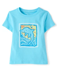Baby And Toddler Girls Dolphin Graphic Tee