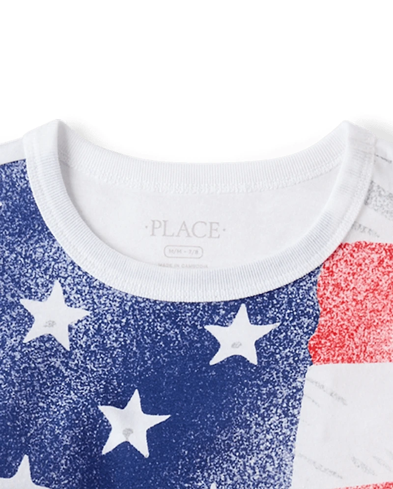 Boys American Flag Graphic Tee