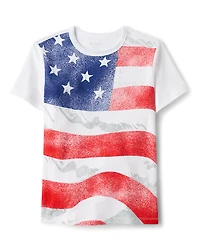 Boys American Flag Graphic Tee