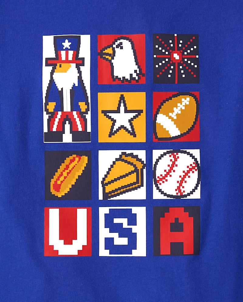 Boys USA Pixel Graphic Tee