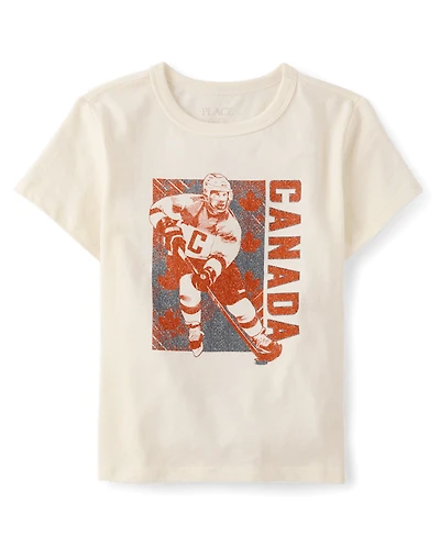 Boys Canada Hockey Player Graphic Tee