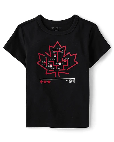 Boys Canadian Flag Graphic Tee