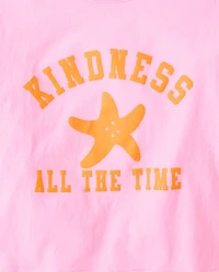 Girls Kindness Relaxed Cropped Graphic Tee