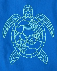 Girls Turtle Relaxed Cropped Graphic Tee