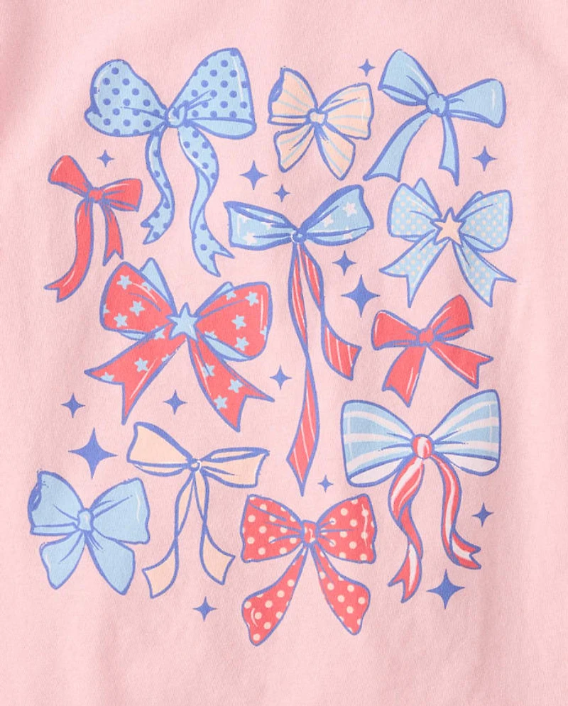 Girls Americana Bows Graphic Tee