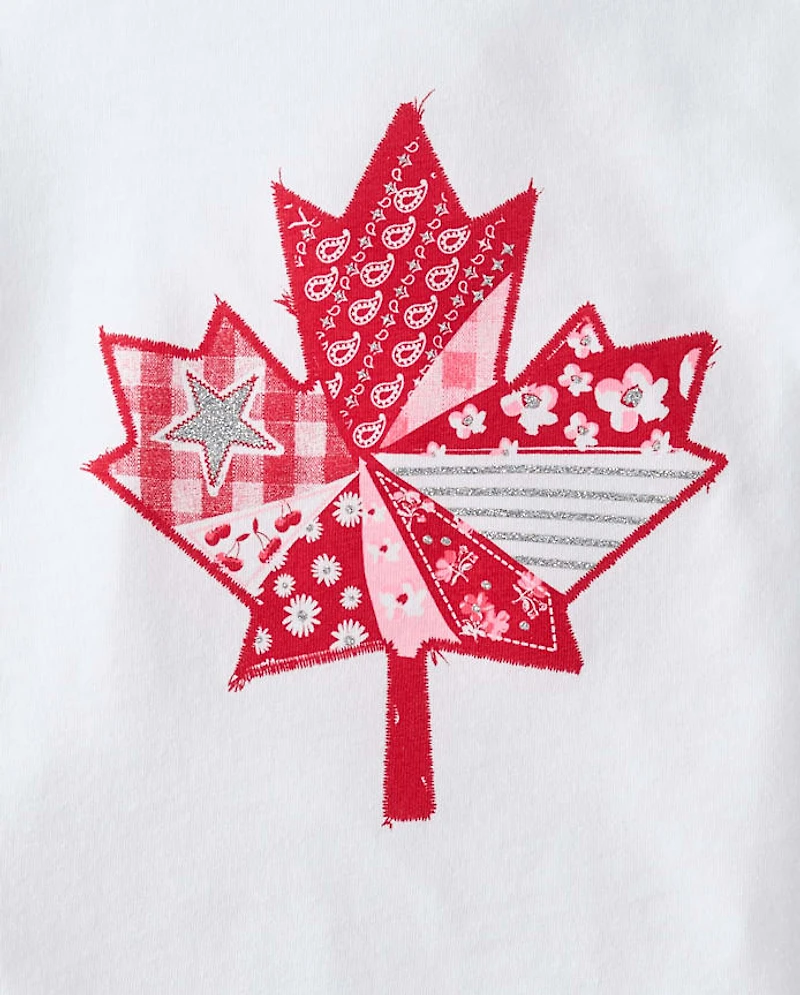 Girls Canada Maple Leaf Graphic Tee
