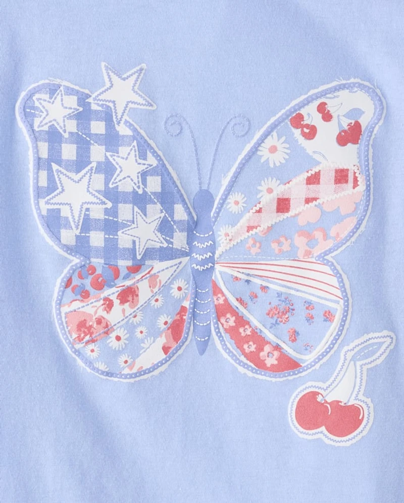 Girls Americana Butterfly Graphic Tee
