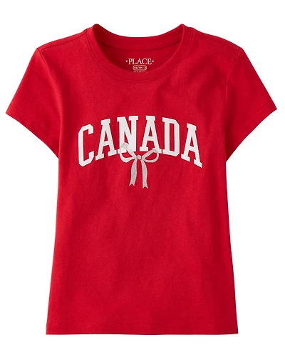 Girls Canada Bow Graphic Tee