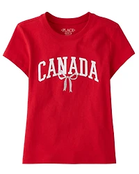 Girls Canada Bow Graphic Tee