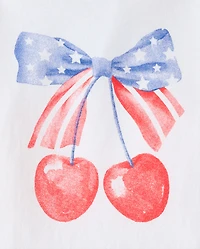 Baby And Toddler Girls Americana Cherries Graphic Tee