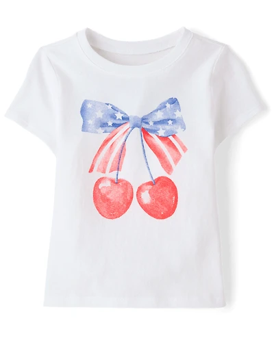 Baby And Toddler Girls Americana Cherries Graphic Tee
