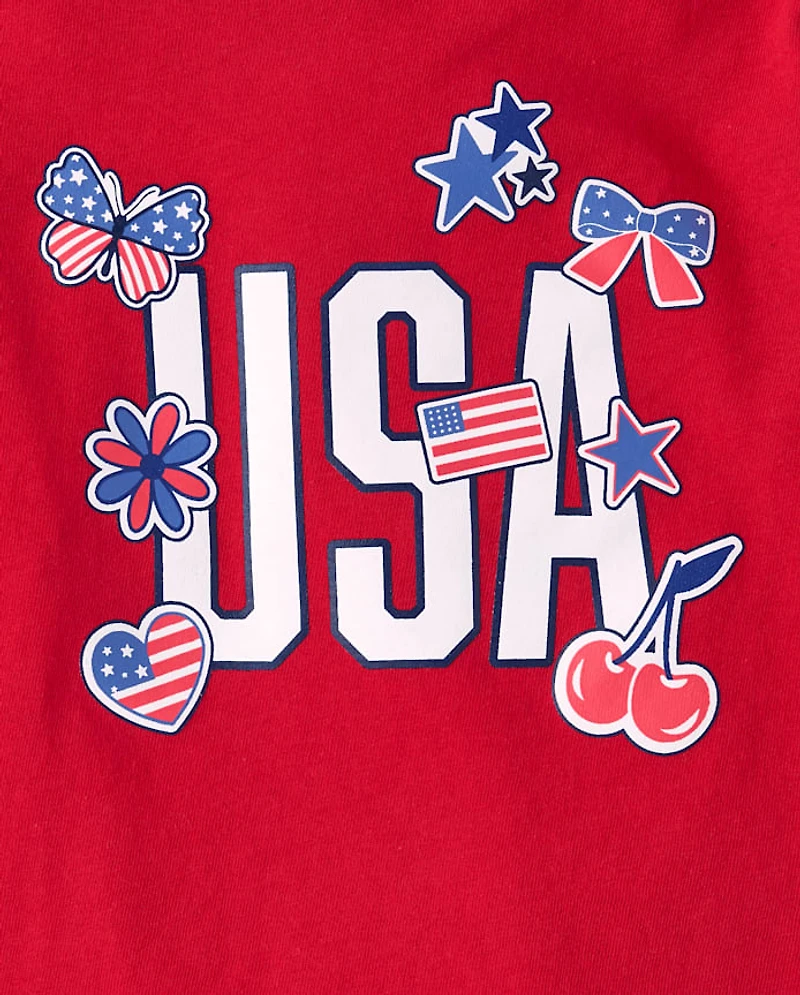 Baby And Toddler Girls USA Graphic Tee