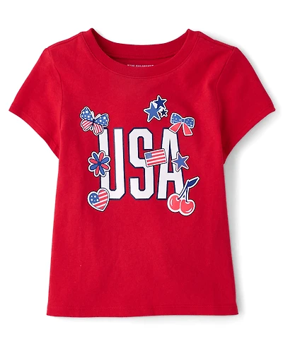 Baby And Toddler Girls USA Graphic Tee