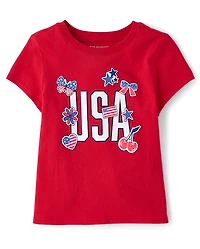Baby And Toddler Girls USA Graphic Tee