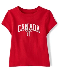 Baby And Toddler Girls Canada Bow Graphic Tee